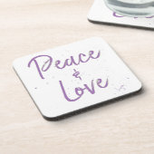 PEACE-and-Love-Paars Drankjes Onderzetter (Linkerzijde)