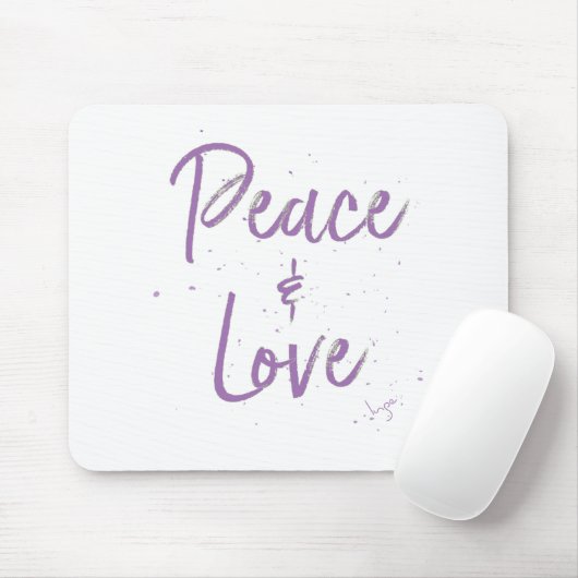 PEACE-and-Love-Paars Muismat (Met muis)