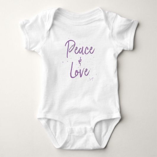 PEACE-and-Love-Paars Romper (Voorkant)
