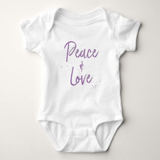 PEACE-and-Love-Paars Romper (Voorkant)