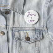 PEACE-and-Love-Paars Ronde Button 5,7 Cm (In situ)