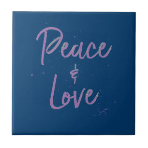 PEACE-and-Love-Paars Tegeltje
