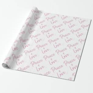 PEace-and-Love-Pink Cadeaupapier
