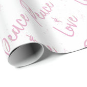 PEace-and-Love-Pink Cadeaupapier (Rol Hoek)
