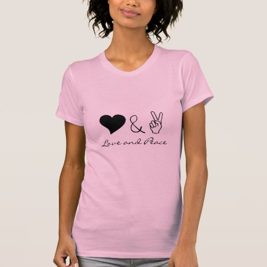 Peace and Love Pink Shirt (Voorkant)