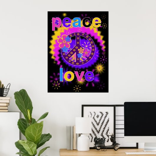 Peace and Love Poster (Thuiskantoor)