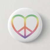 Peace and Love Rainbow Heart Button (Voorkant)