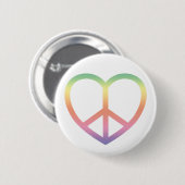Peace and Love Rainbow Heart Button (Voorkant /achterkant)