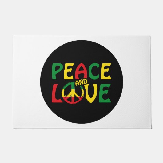 PEACE and LOVE, reggae style Deurmat (Voorkant)
