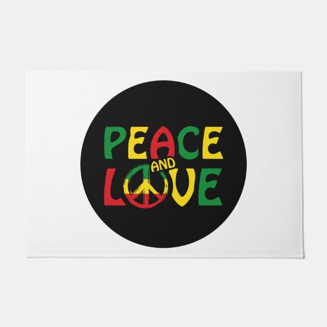PEACE and LOVE, reggae style Deurmat (Voorkant)