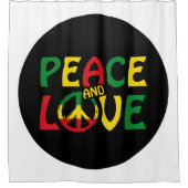 PEACE and LOVE, reggae style Douchegordijn (Voorkant)