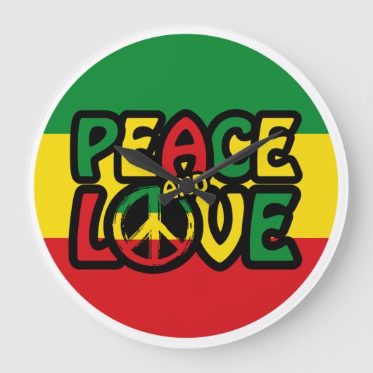 PEACE and LOVE, reggae style Grote Klok (Voorkant)