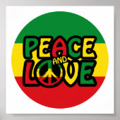 PEACE and LOVE, reggae style Poster (Voorkant)
