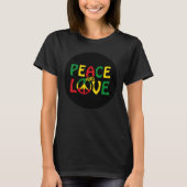 PEACE and LOVE, reggae style T-shirt (Voorkant)
