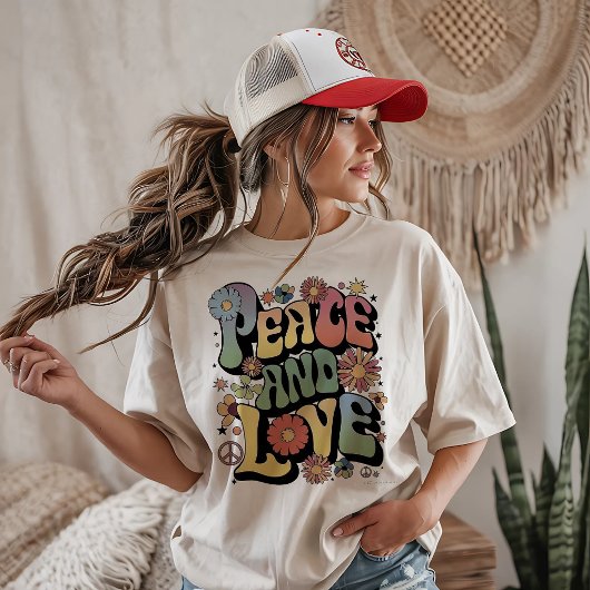 Peace and Love Retro Tri-Blend Shirt