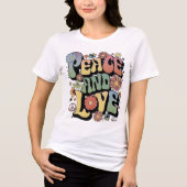 Peace and Love Retro Tri-Blend Shirt (Voorkant)