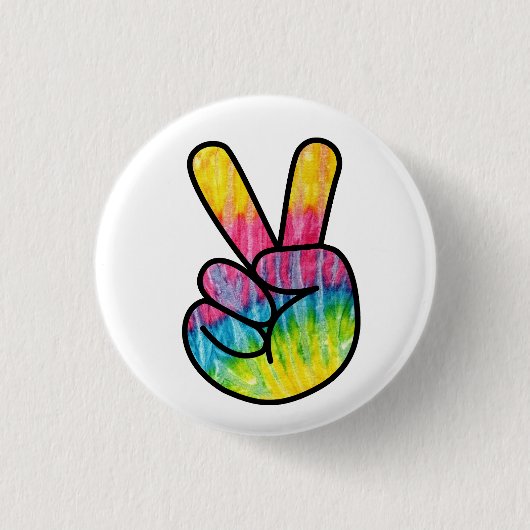 Peace and Love Sign Round Button (Voorkant)