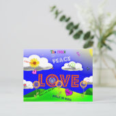 Peace and Love, the 1960, Briefkaart (Staand voorkant)