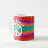Peace and Love Tie Dye Stripes Koffiemok (Voorkant links)