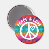 Peace and Love Tie Dye Stripes Magneet (Voorkant / Achterkant)