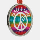 Peace and Love Tie Dye Stripes Metalen Ornament (Rechts)