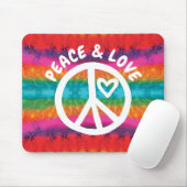 Peace and Love Tie Dye Stripes Muismat (Met muis)