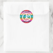 Peace and Love Tie Dye Stripes Ronde Sticker (Tas)