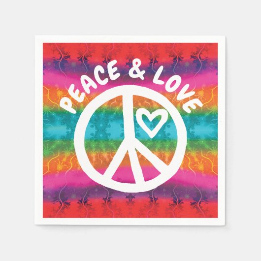 Peace and Love Tie Dye Stripes Servet (Voorkant)