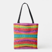 Peace and Love Tie Dye Stripes Tote Bag (Achterkant)