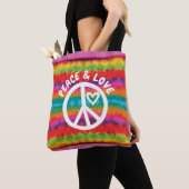 Peace and Love Tie Dye Stripes Tote Bag (Dichtbij)