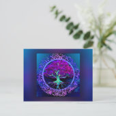 Peace and Love Tree of Life in Blue Briefkaart (Staand voorkant)