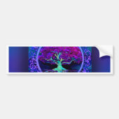 Peace and Love Tree of Life in Blue Bumpersticker (Voorkant)