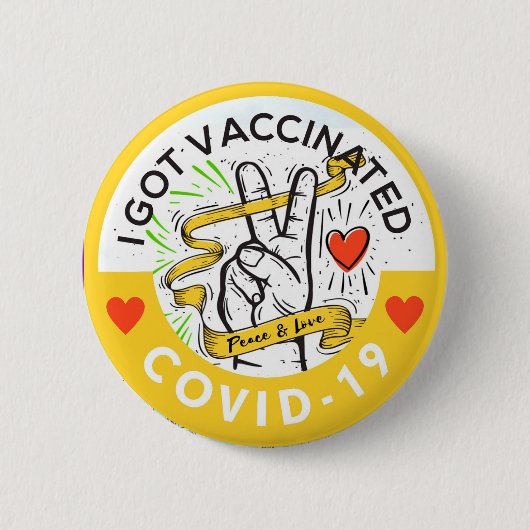 Peace and Love Vaccine Button (Voorkant)