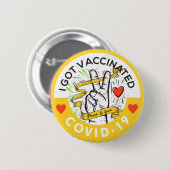 Peace and Love Vaccine Button (Voorkant /achterkant)