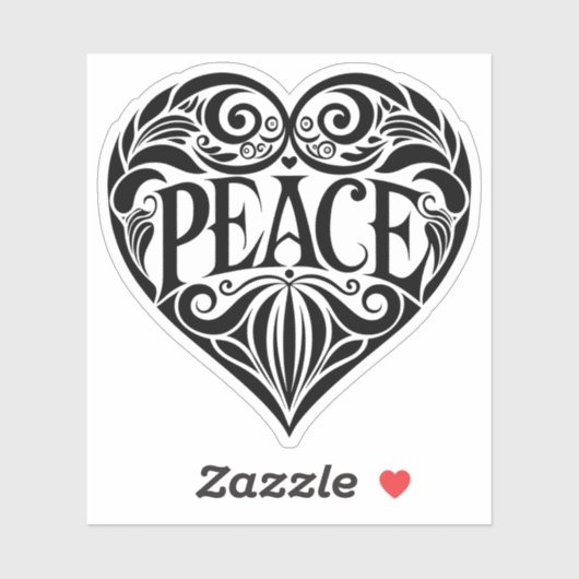 Peace and Love vinyl sticker (Vel)