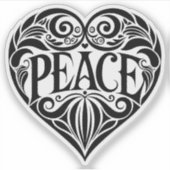Peace and Love vinyl sticker (Voorkant)