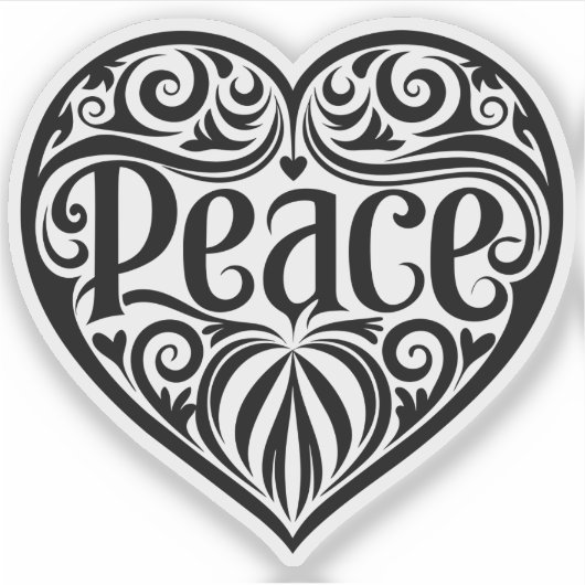 Peace and Love vinyl sticker (Voorkant)