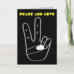 Peace and Love Wenskaart (geel logo) Kaart