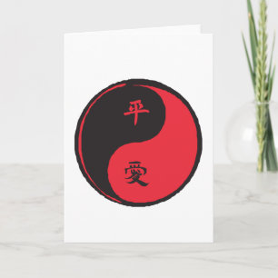 Peace and Love Yinyang Feestdagen Kaart