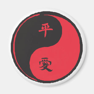 Peace and Love Yinyang Magneet