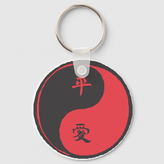 Peace and Love Yinyang Sleutelhanger (Voorkant)