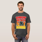 Peace and Music Drop slaat geen bommen T-shirt (Voorkant volledig)