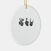 Peace and Roll Skeleton Hands Classic Keramisch Ornament (Rechts)