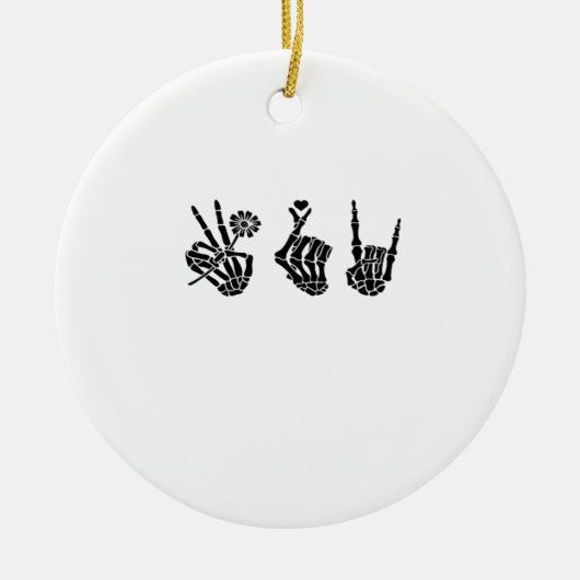 Peace and Roll Skeleton Hands Classic Keramisch Ornament (Voorkant)