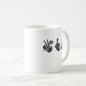 Peace and Roll Skeleton Hands Classic Koffiemok (Voorkant rechts)