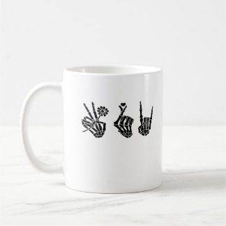 Peace and Roll Skeleton Hands Classic Koffiemok
