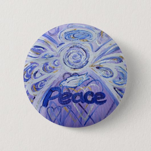 Peace Angel Art Button Pin Pendant (Ronde) (Voorkant)