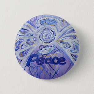Peace Angel Art Button Pin Pendant (Ronde)