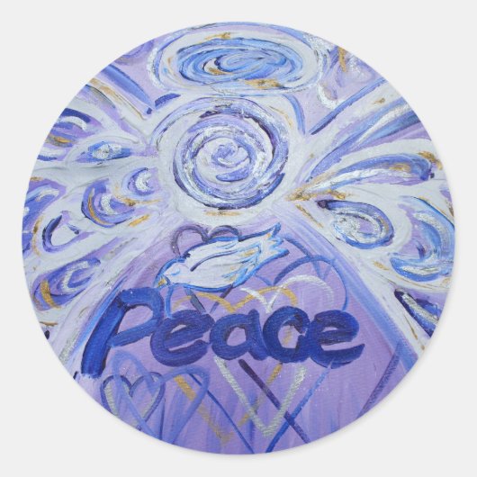Peace Angel Inspirerend Word Art Custom Stickers (Voorkant)