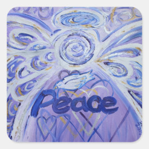 Peace Angel Inspirerend Word Art Declassers Vierkante Sticker